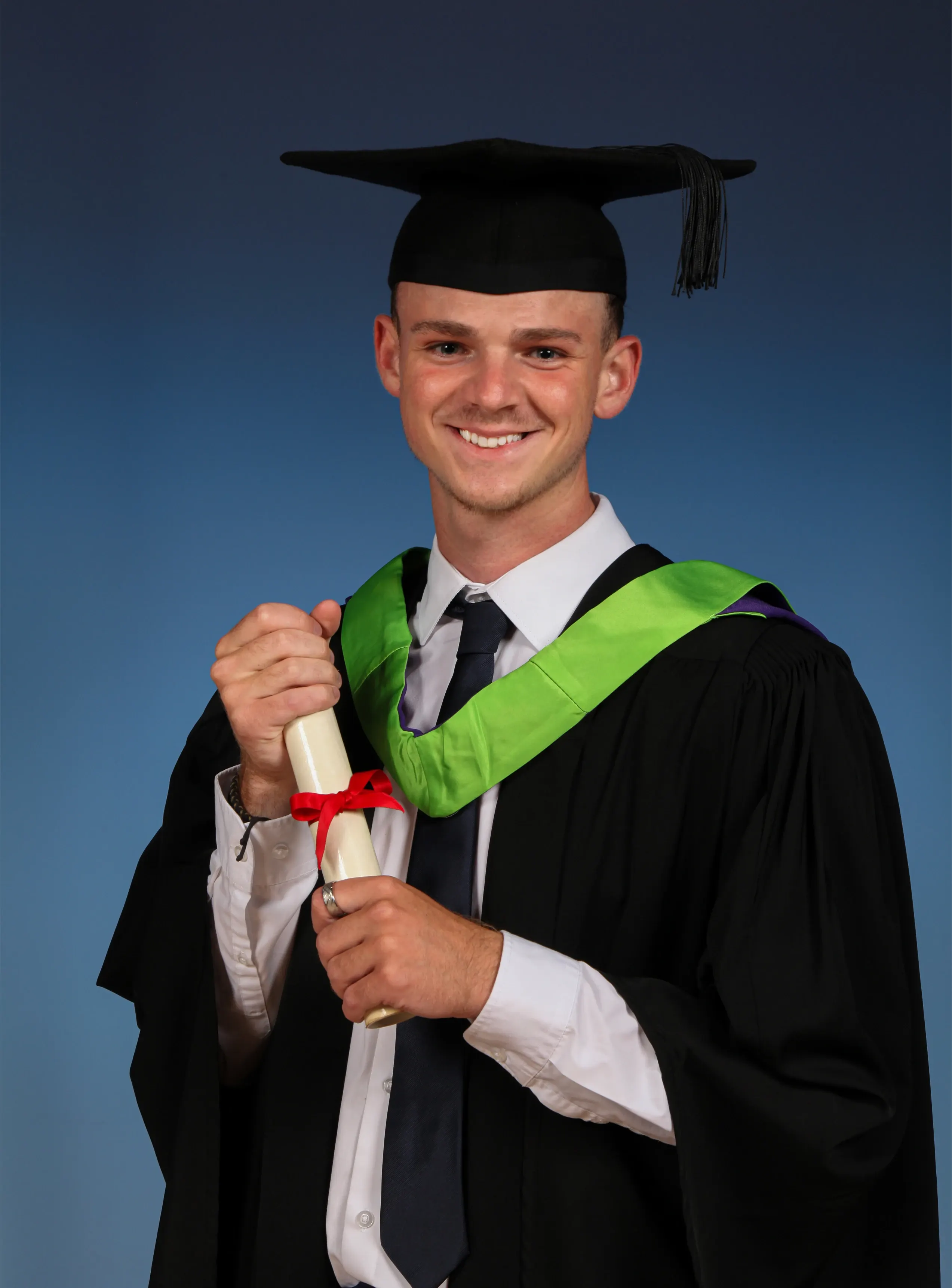 Ryan Follett at his graduation from Arts University Bournemouth