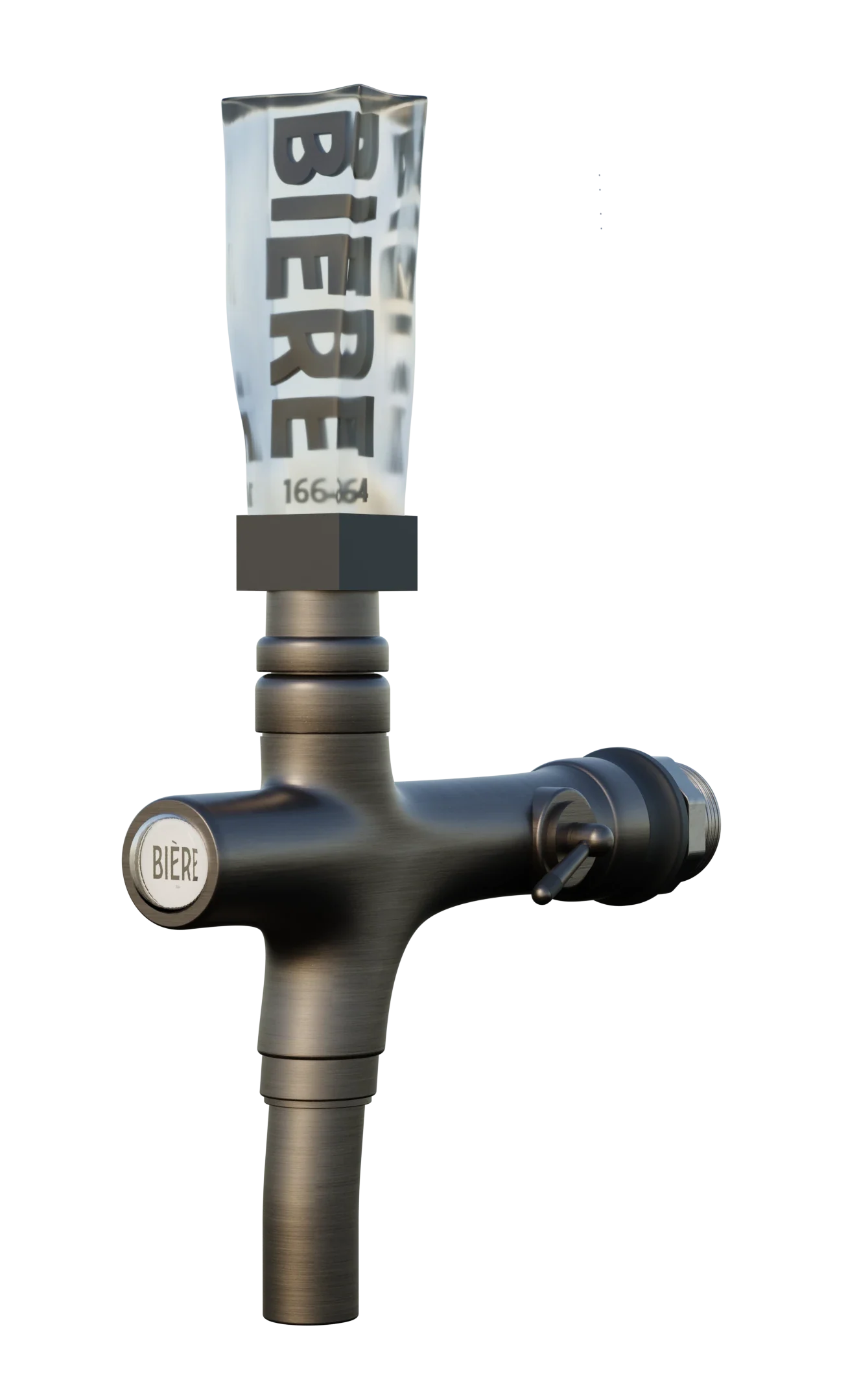 Chrome beer tap with a BIÈRE handle