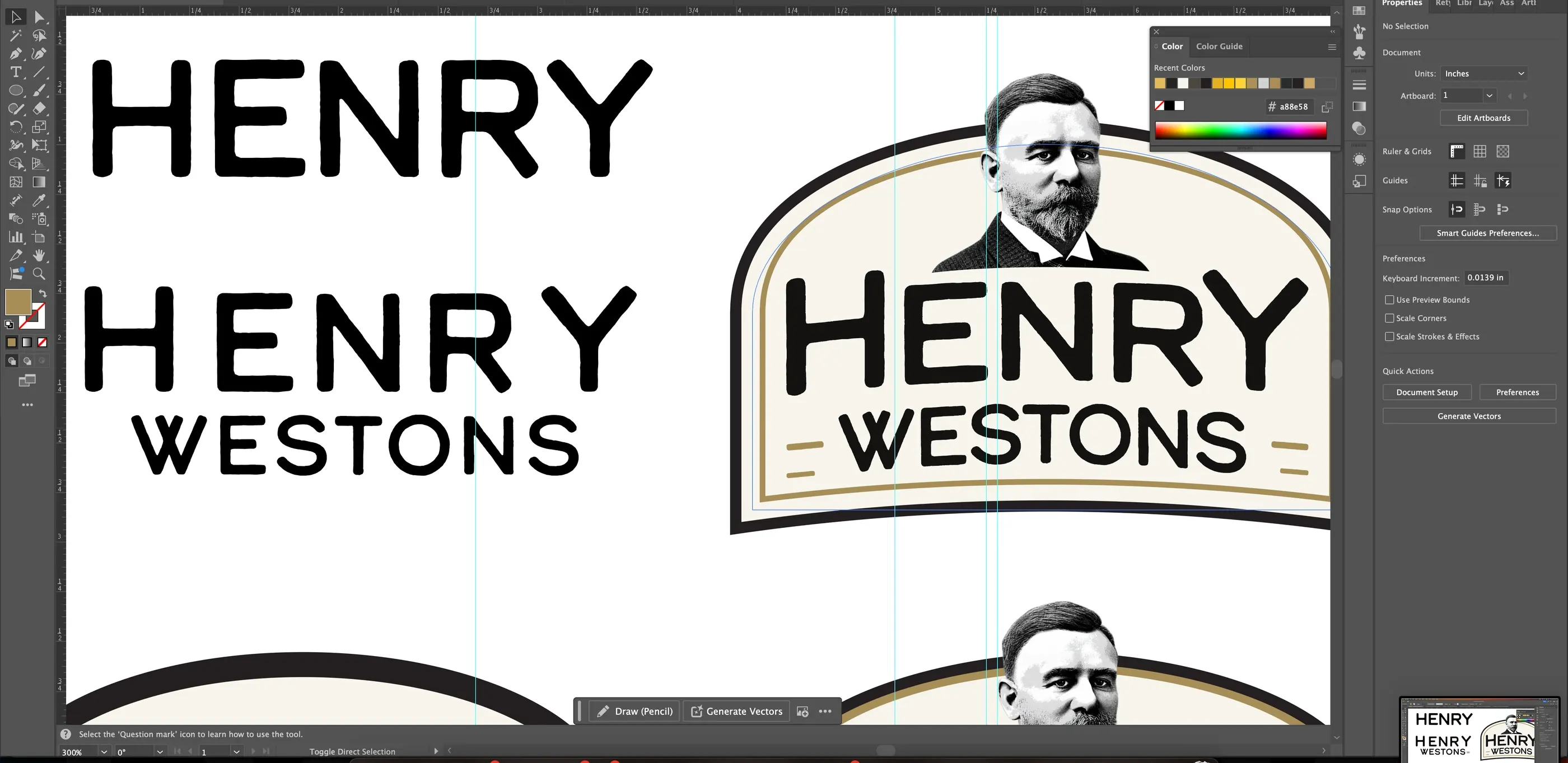 Digital logo development in Adobe Illustrator