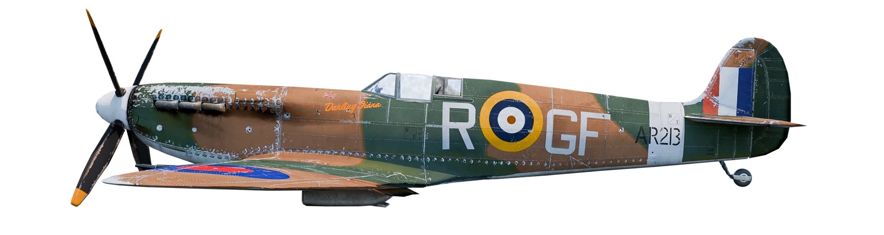 Spitfire model with landing gear retracted