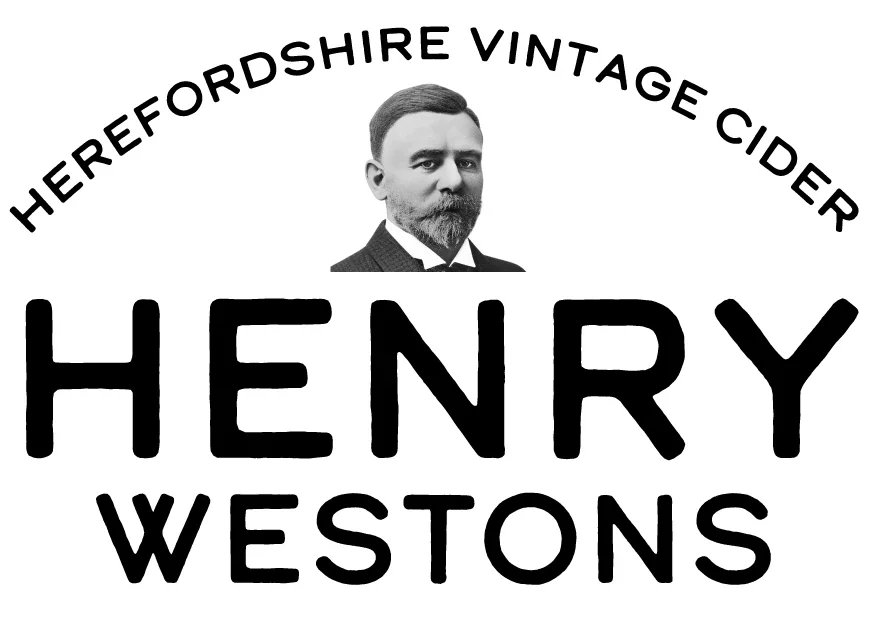 Logo variation: 'Herefordshire Vintage Cider' arc above the portrait