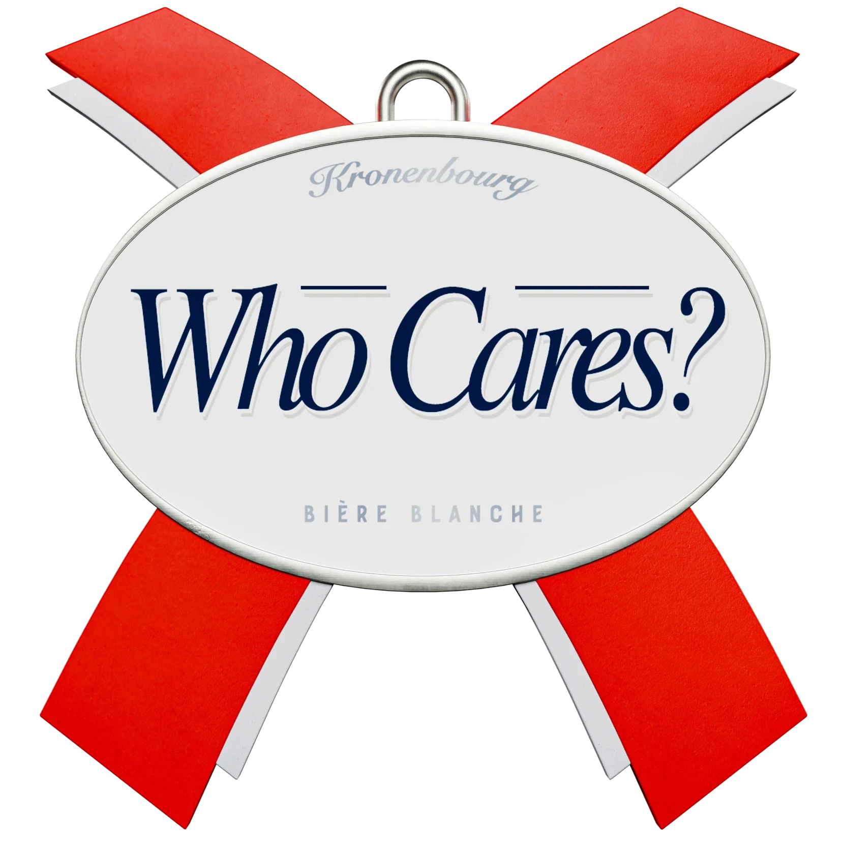 3D model of the 'Who Cares?' logo badge