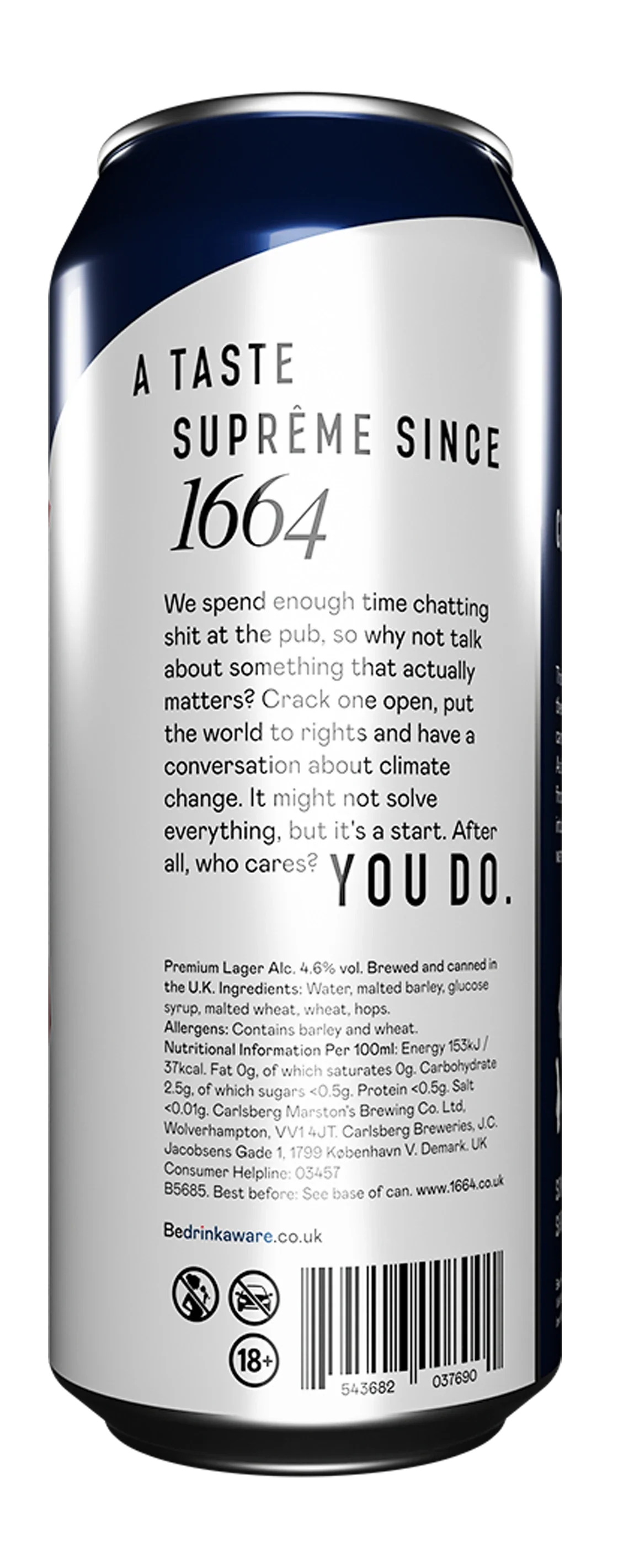 Side of the can with copy and barcode