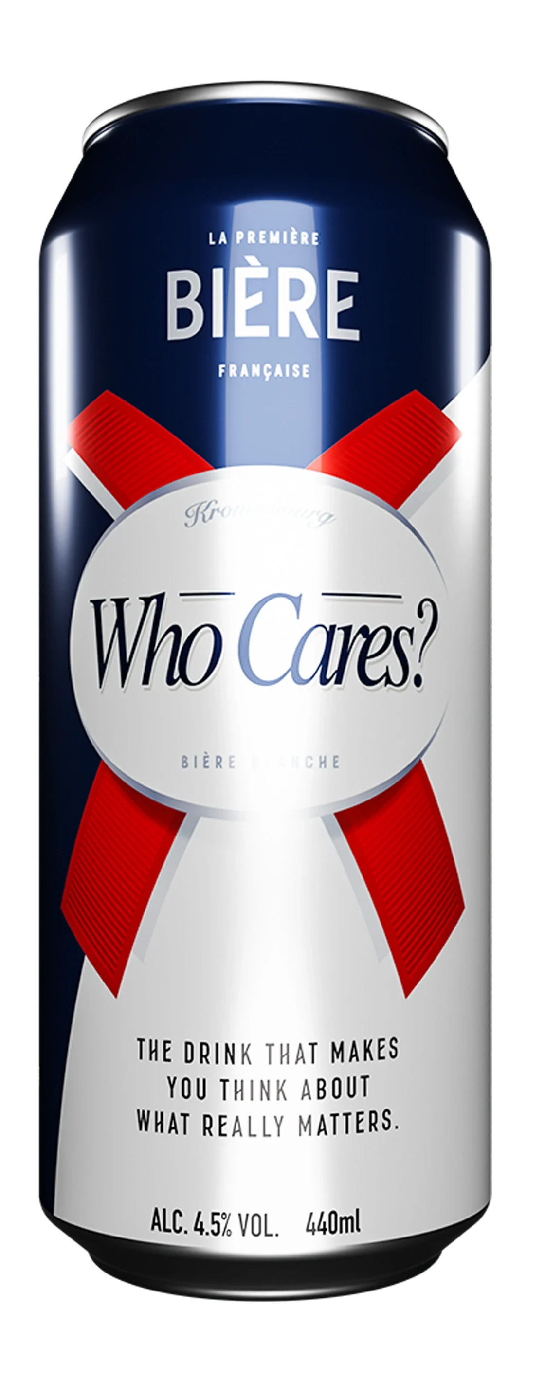 Rebranded 'Who Cares?' can, front