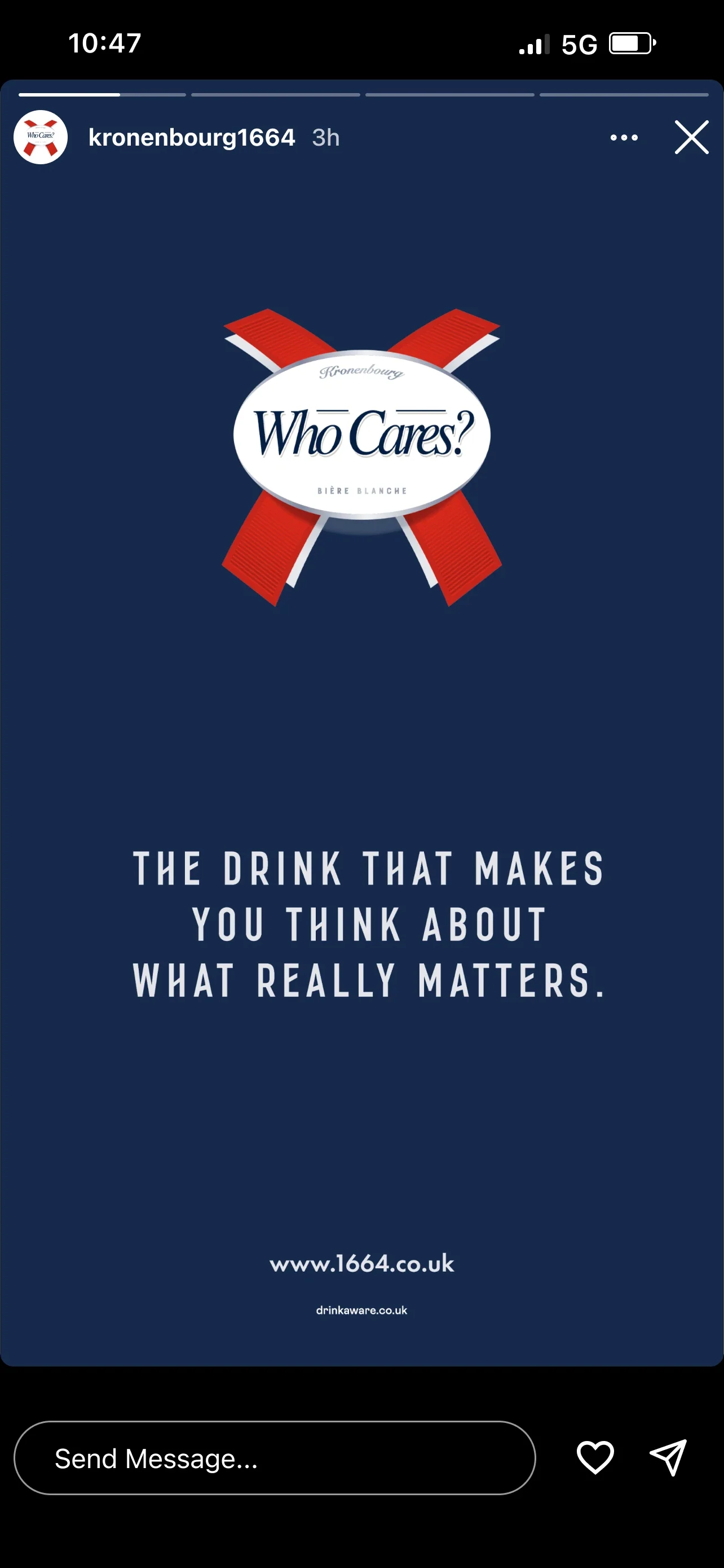 Instagram story mock-up for the 'Who Cares?' campaign